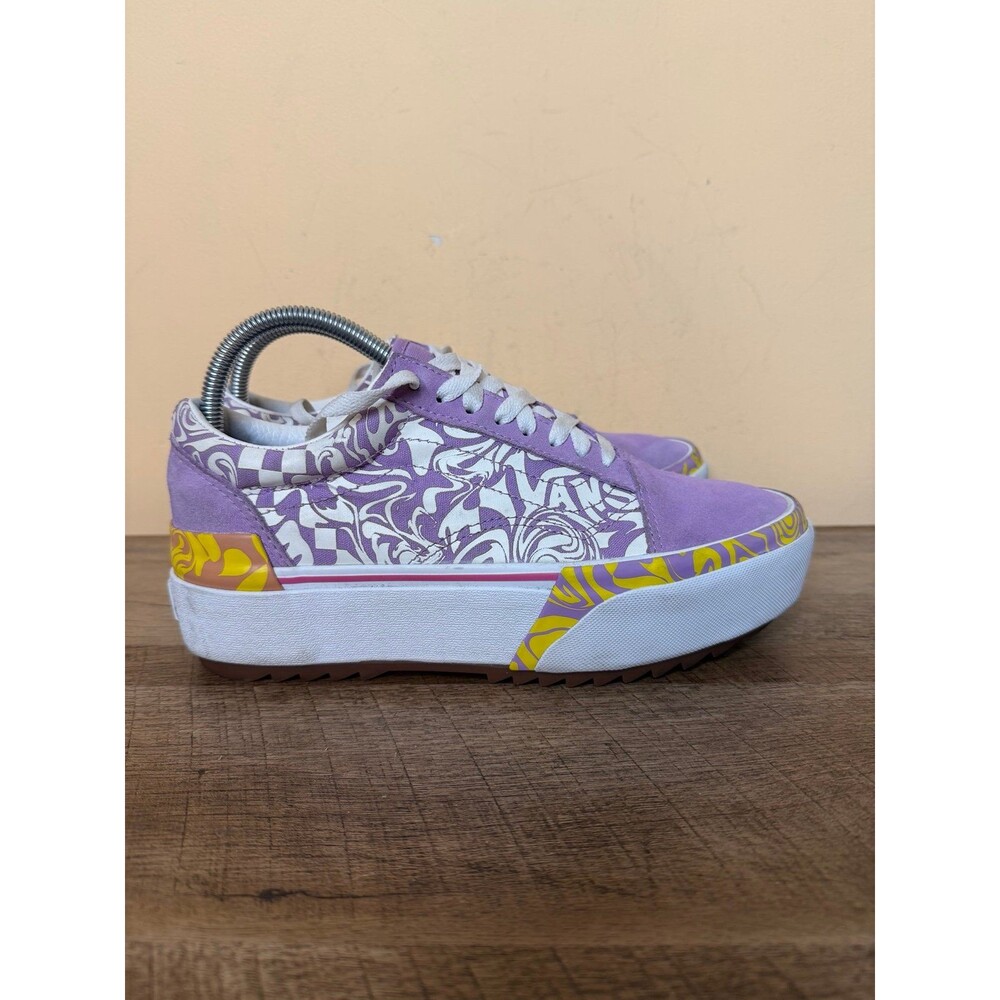 Vans Old Skool Stacked Wavy Days Platform Shoes Purple Size 8.5 Womens - Picture 3 of 9